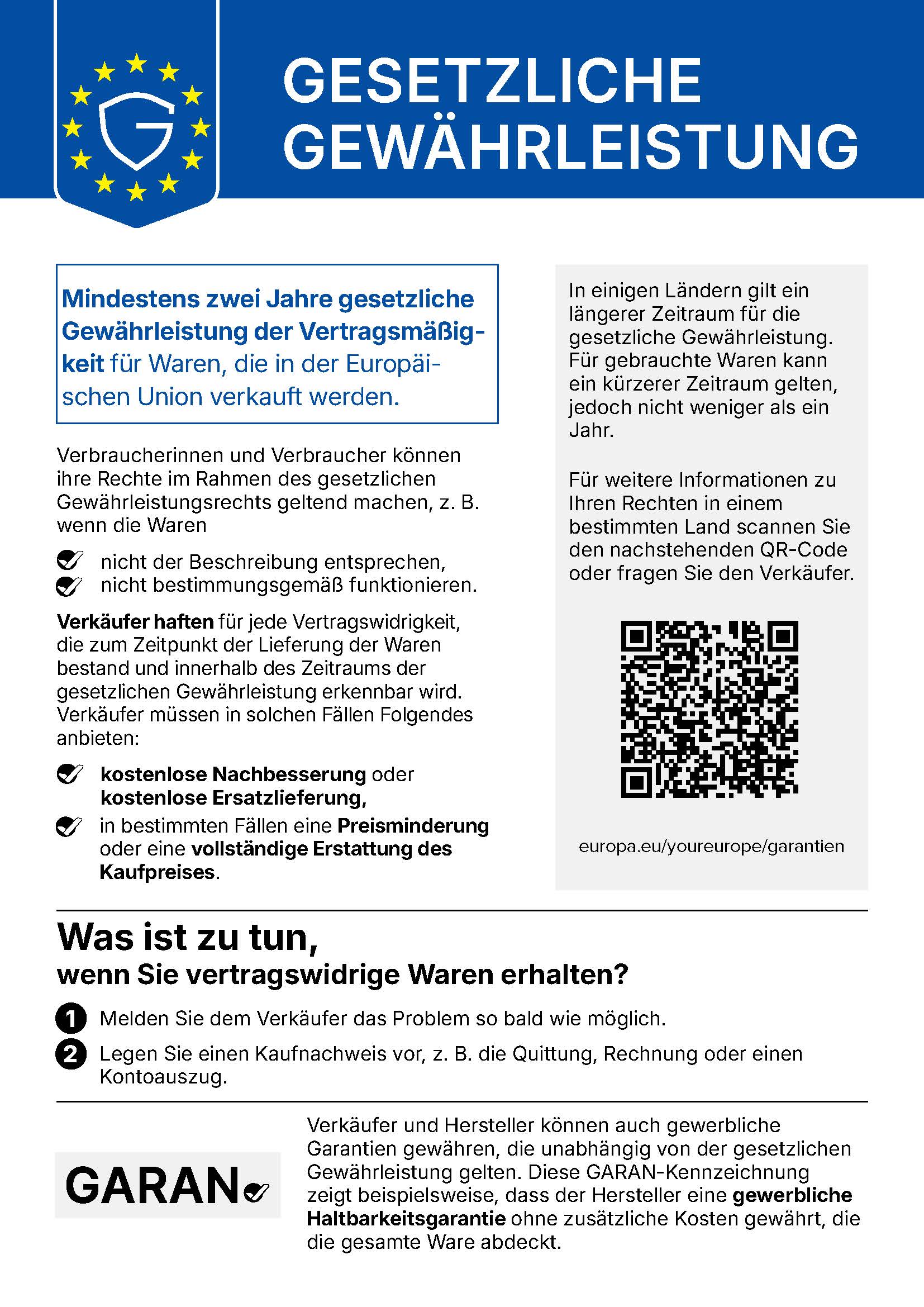 Gesetzliche Gewährleistung für dich als Verbraucher Gesetzliche Gewährleistung für dich als Verbraucher